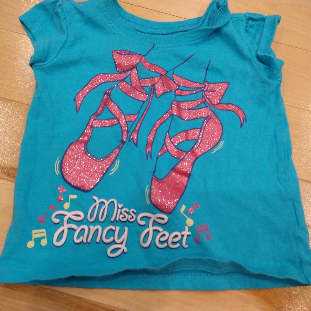 4/20$ 6-9m fancy feet children's place ballet tshirt